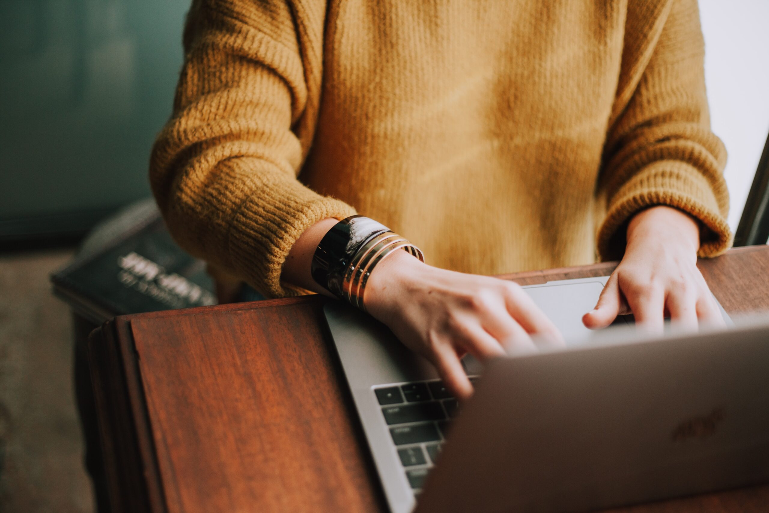 Writing on a computer.