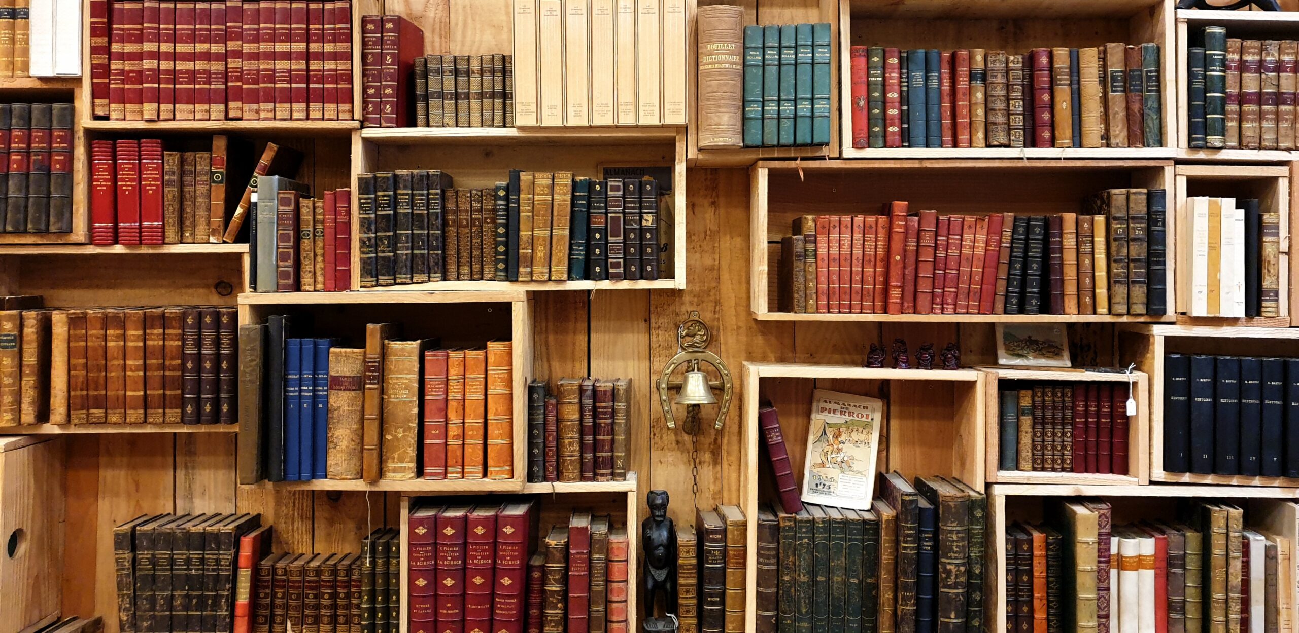 Shelves of books.