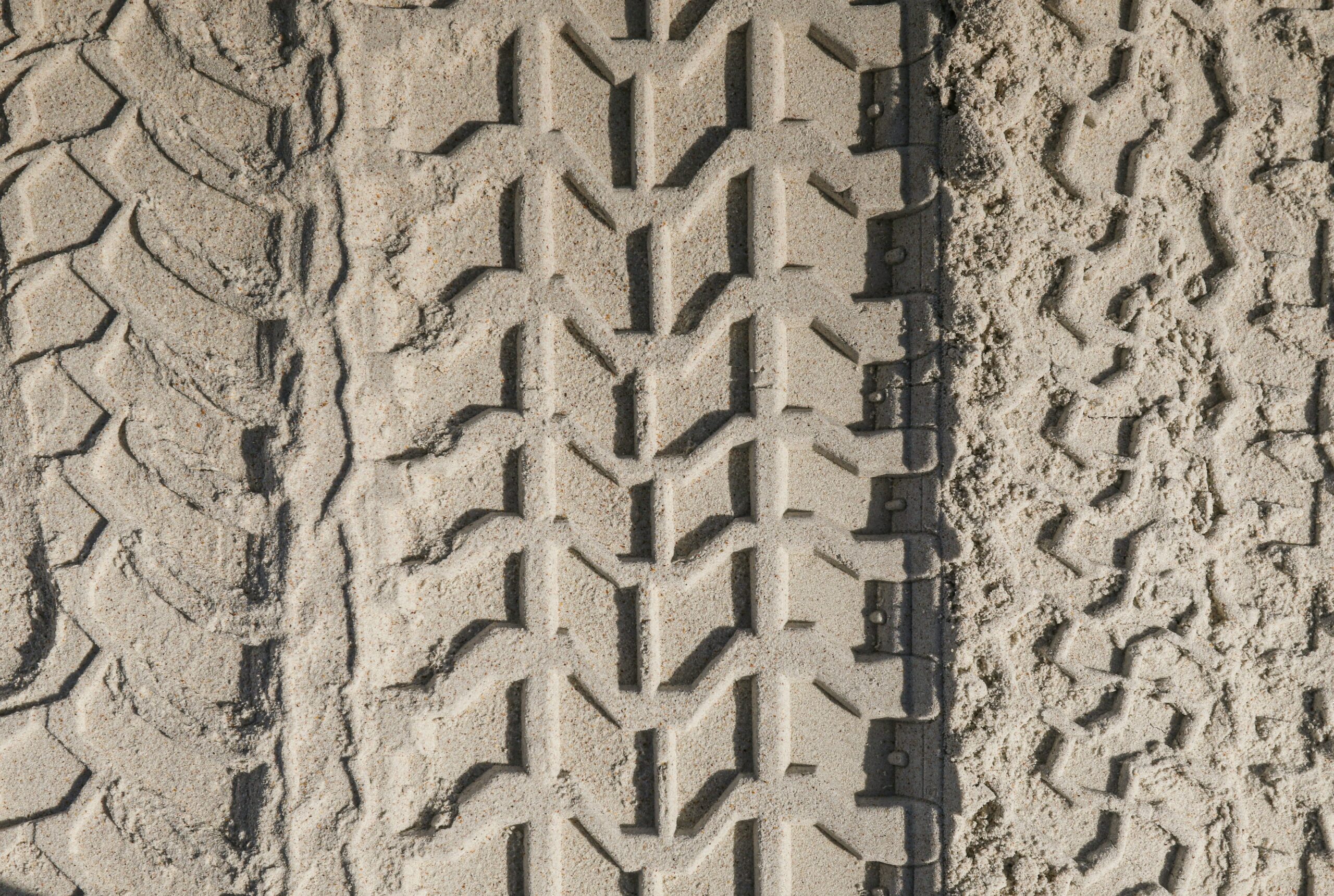 Tire marks in the sand